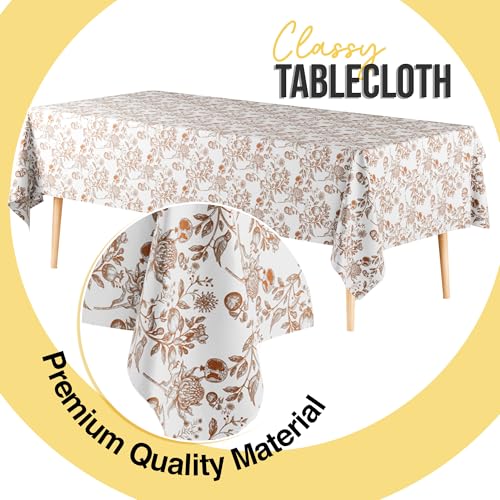 12 Pack Pomegranate Floral 66% Thicker Premium Table Cover | 54 in. x 108 in.