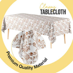 12 Pack Pomegranate Floral 66% Thicker Premium Table Cover | 54 in. x 108 in.