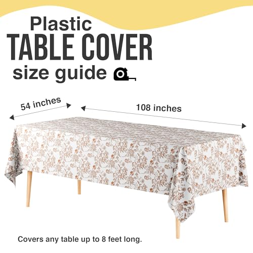 6 Pack Pomegranate Floral 66% Thicker Premium Table Cover | 54 in. x 108 in.