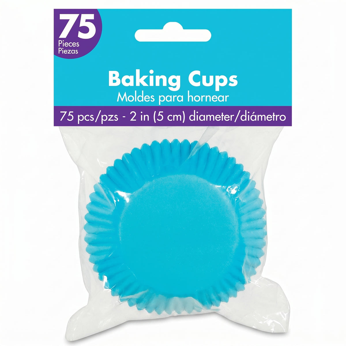 Caribbean Blue Baking Cups - 75 Pack
