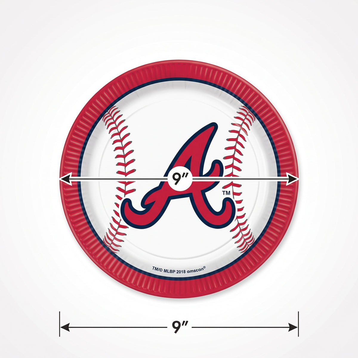 Atlanta Braves 9" Round Paper Plates - MLB Licensed