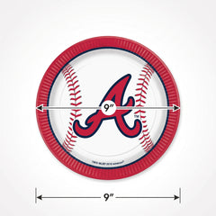 Atlanta Braves 9" Round Paper Plates - MLB Licensed