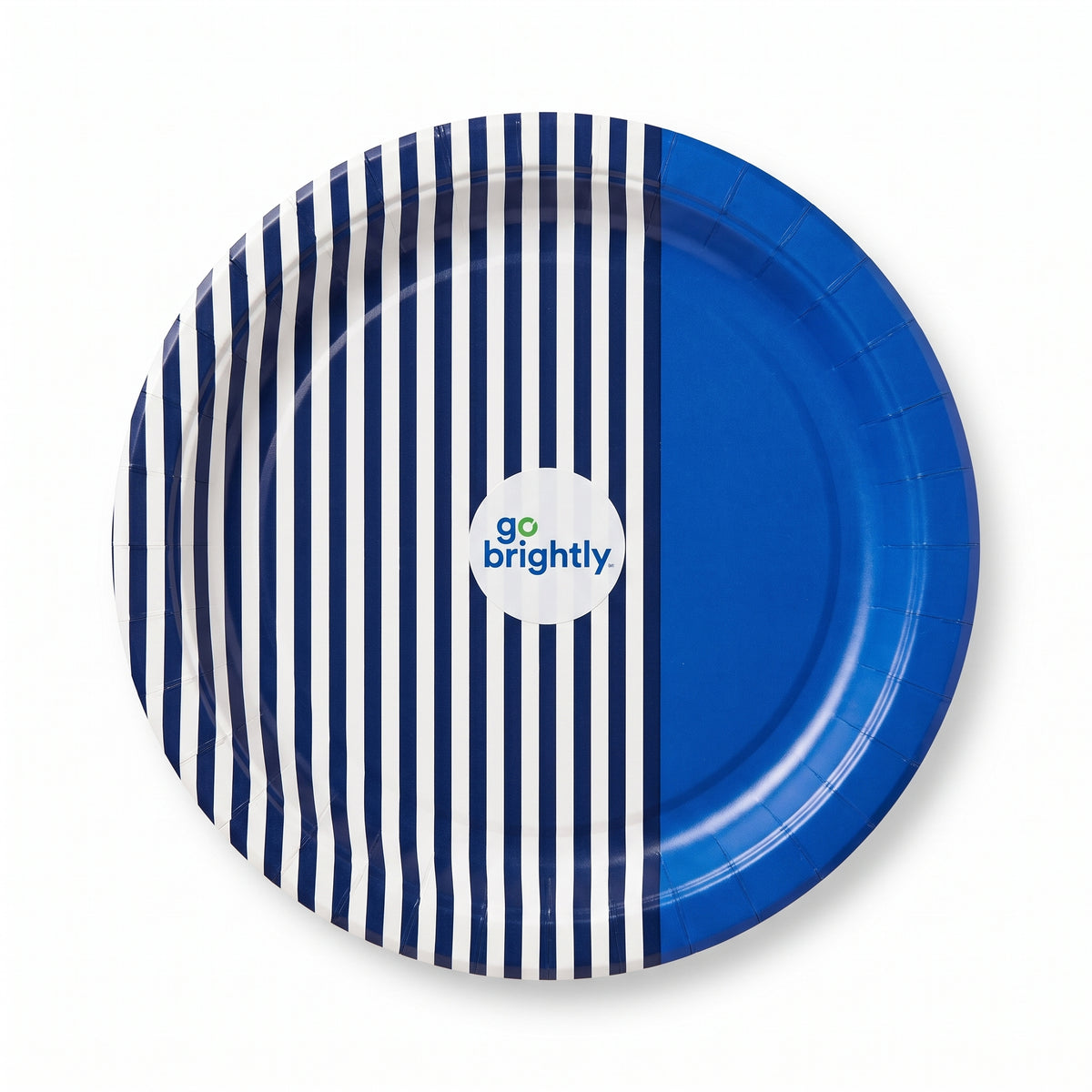 Color Block Printed 8.5" Round Paper Plates - Set of 8