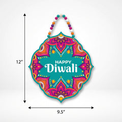 "Happy Diwali" Beaded Hanging Sign Decoration