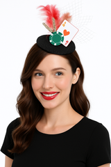 Clip-On Roll the Dice Casino Fascinator Hat