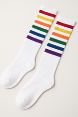 Vibrant Rainbow Knee-High Socks for Adults