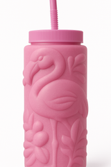 Flamingo Paradise Jumbo Plastic Cup with Straw