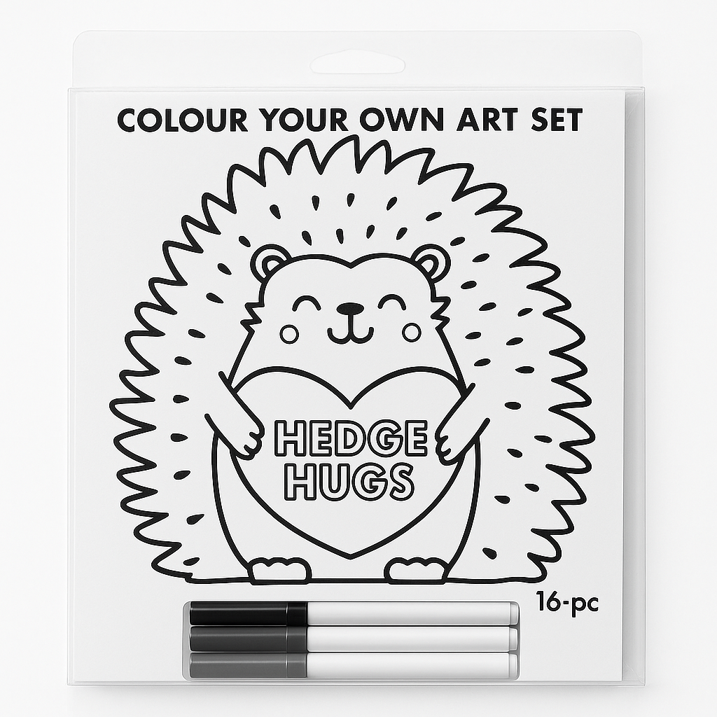 "Hedge Hugs" Valentine's Day Fuzzy Art Set with Markers - 16 Pack