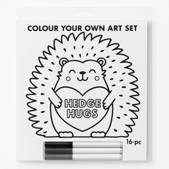 "Hedge Hugs" Valentine's Day Fuzzy Art Set with Markers - 16 Pack