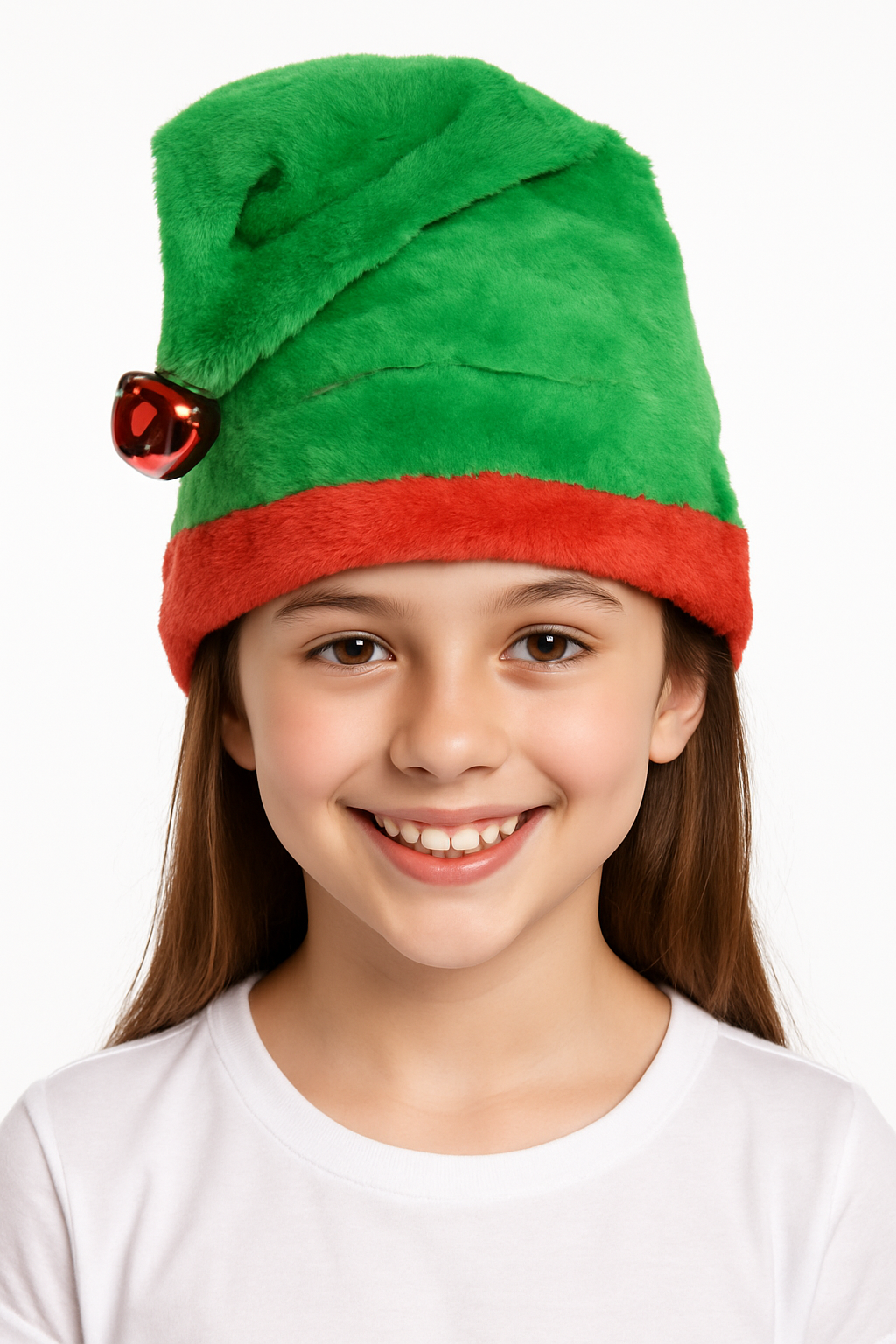 Kids' Festive Plush Elf Hat with Jingle Bell