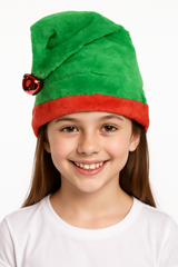 Kids' Festive Plush Elf Hat with Jingle Bell