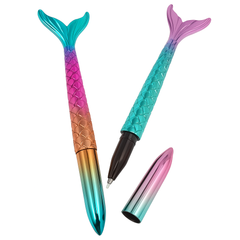 Shimmering Mermaid Tail Pens ‚Äì Ombre 8-Pack Party Favors