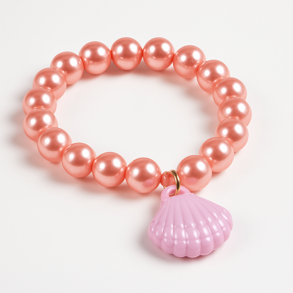 Shimmering Mermaid Bead Bracelets with Seashell Charm ‚Äì 4 Pack