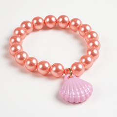 Shimmering Mermaid Bead Bracelets with Seashell Charm ‚Äì 4 Pack