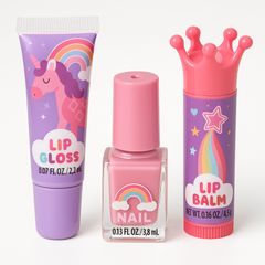 Kids' Lip Gloss and Nail Set ‚Äì 3-Piece Birthday Party Favor