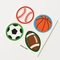 Sports-Themed Temporary Tattoo Pack for Kids - 48 Count