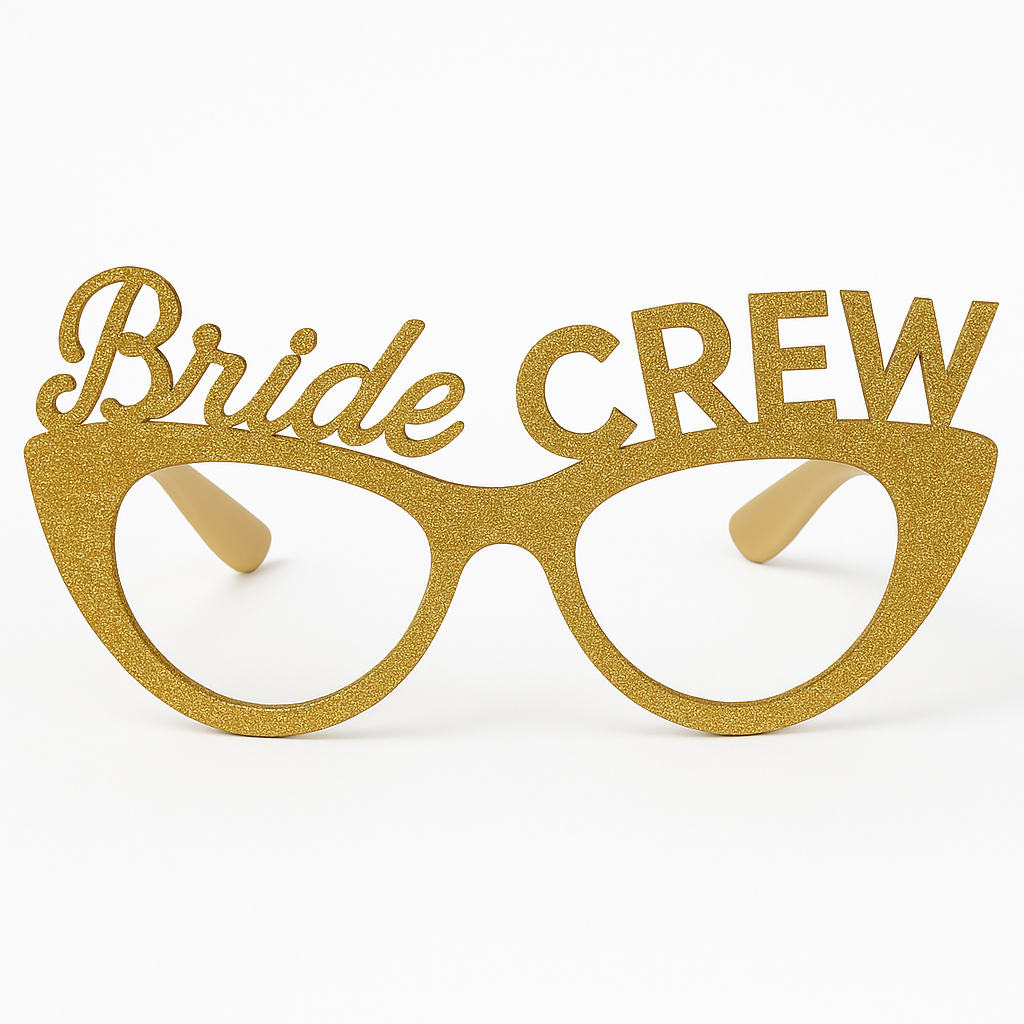 "Bride Crew" Glitter Cat Eye Glasses - Bachelorette Party Accessory (6ct)