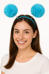 Turquoise Pom-Pom Headbopper Headband ‚Äì Fun Team Spirit Accessory