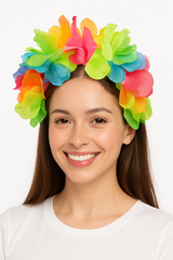 Summer Flower Lei Headband - Multi-Colored Floral Accessory