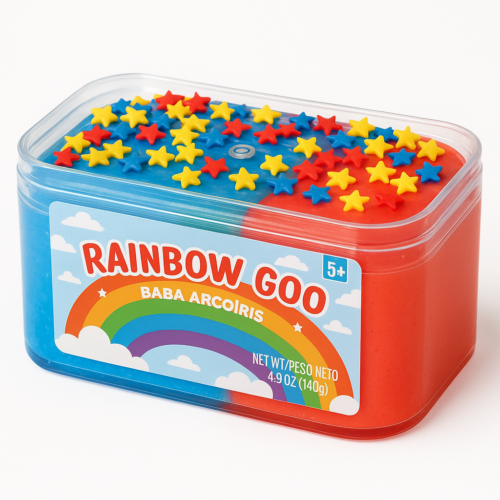 Rainbow Goo Slime with Star Sprinkles