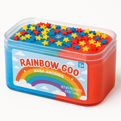 Rainbow Goo Slime with Star Sprinkles