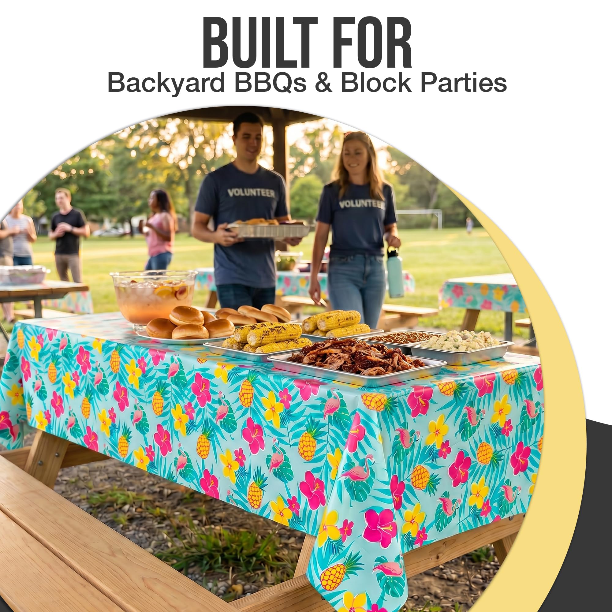 12 Pack Summer Luau Table Cover | 54 in. x 108 in.