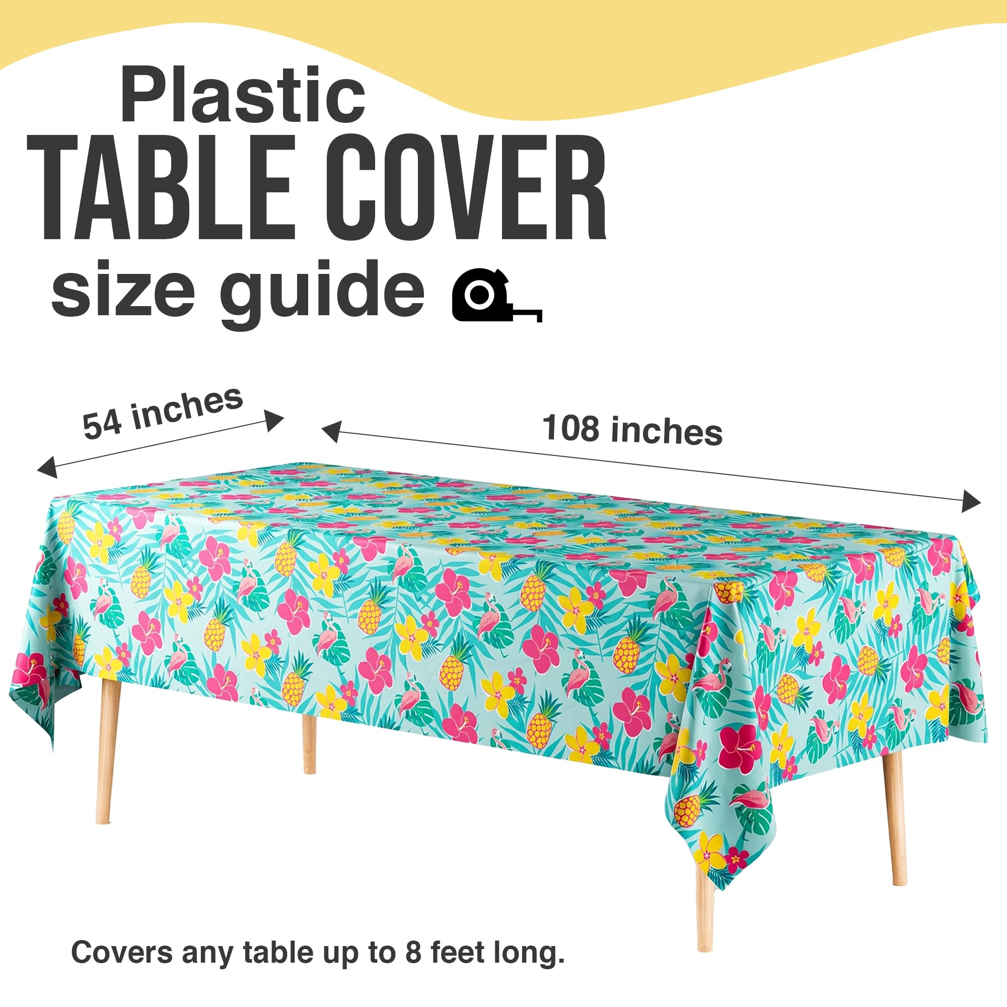 6 Pack Summer Luau Table Cover | 54 in. x 108 in.