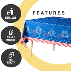12 Pack Patriotic Starburst Table Cover | 54 in. x 108 in.