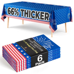 6 Pack Patriotic Starburst Table Cover | 54 in. x 108 in.