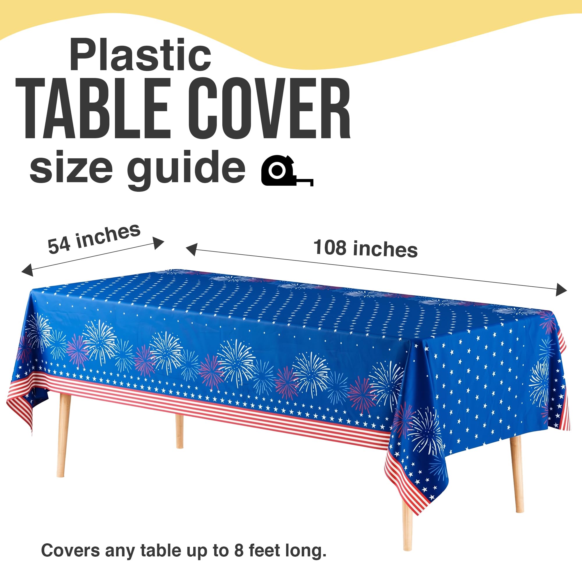 6 Pack Patriotic Starburst Table Cover | 54 in. x 108 in.