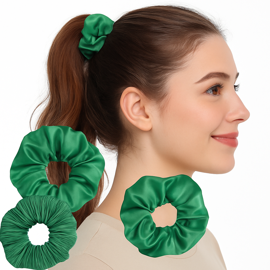 Festive Green Scrunchies 3-Pack