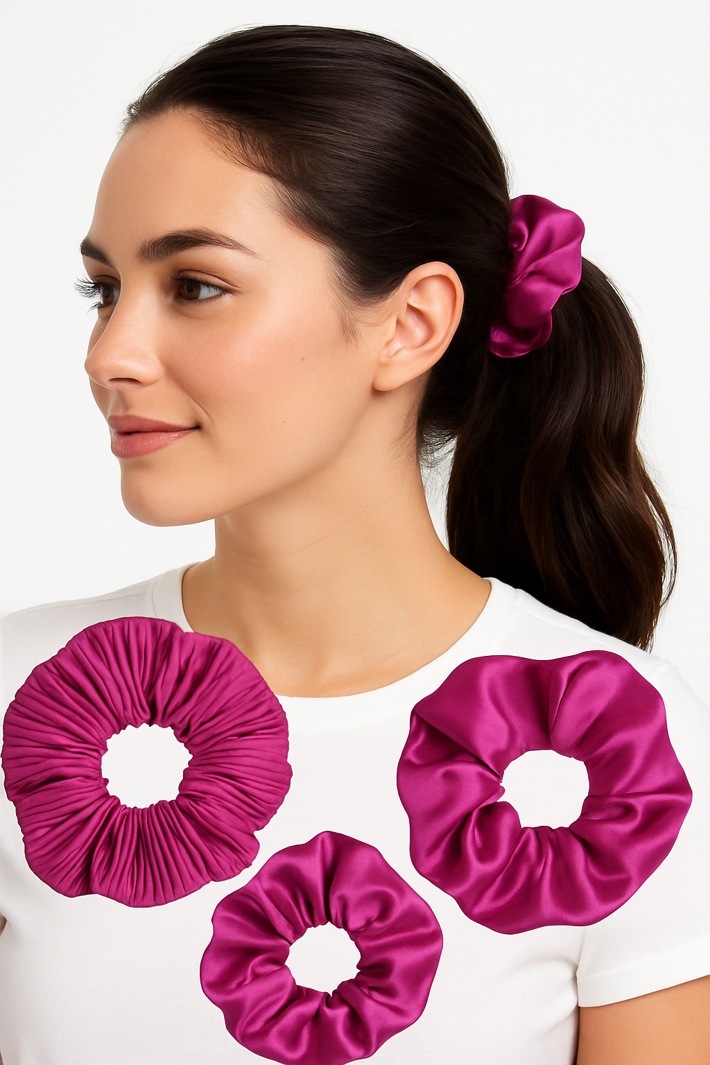 Bright Pink Scrunchies - 3 Pack