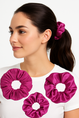 Bright Pink Scrunchies - 3 Pack
