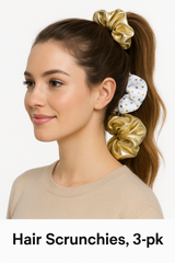 Gold Team Spirit Scrunchies - 3 Pack