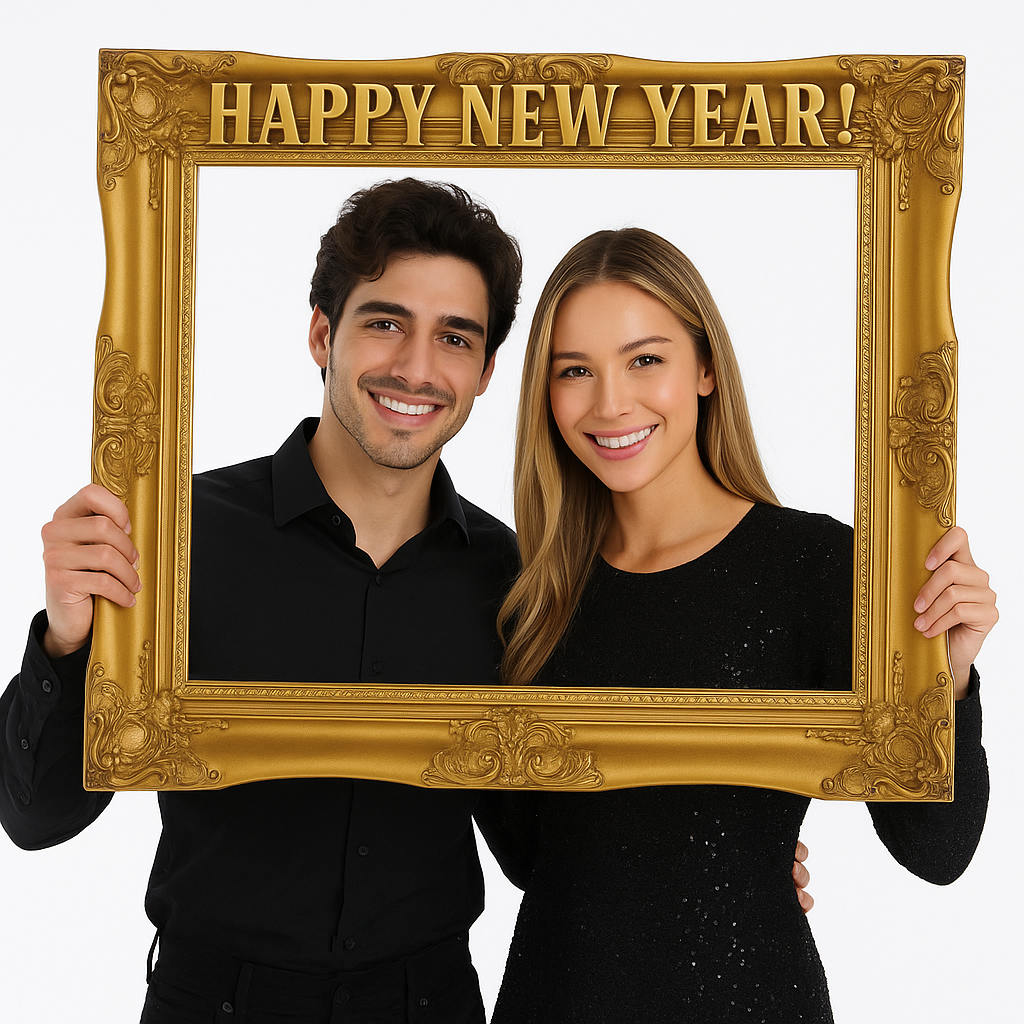 Happy New Year Giant Photo Frame Prop