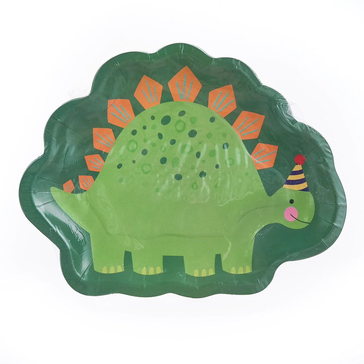 Little Gym - Dino-Mite Stegosaurus Shaped Paper Plates, 7In - 8 Count