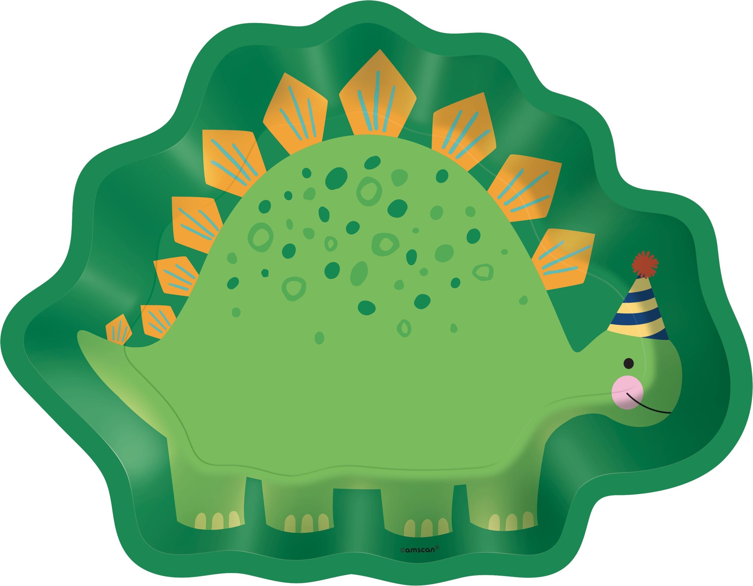Little Gym - Dino-Mite Stegosaurus Shaped Paper Plates, 7In - 8 Count