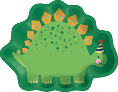 Little Gym - Dino-Mite Stegosaurus Shaped Paper Plates, 7In - 8 Count