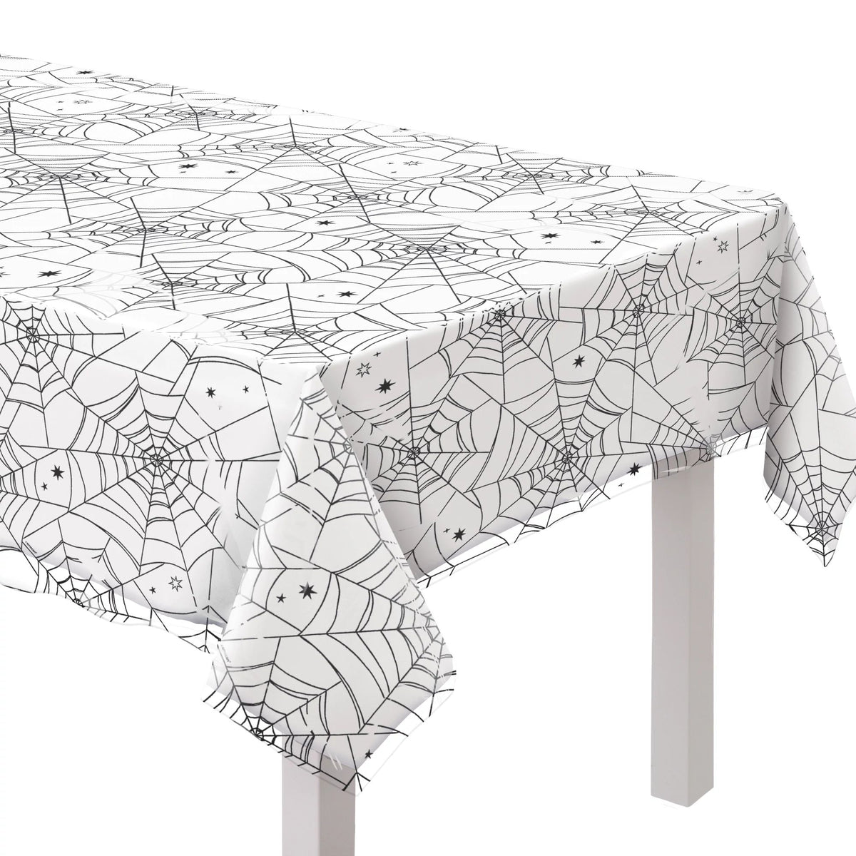 Little Gym - Spider Web Night Clear Plastic Table Cover for Halloween