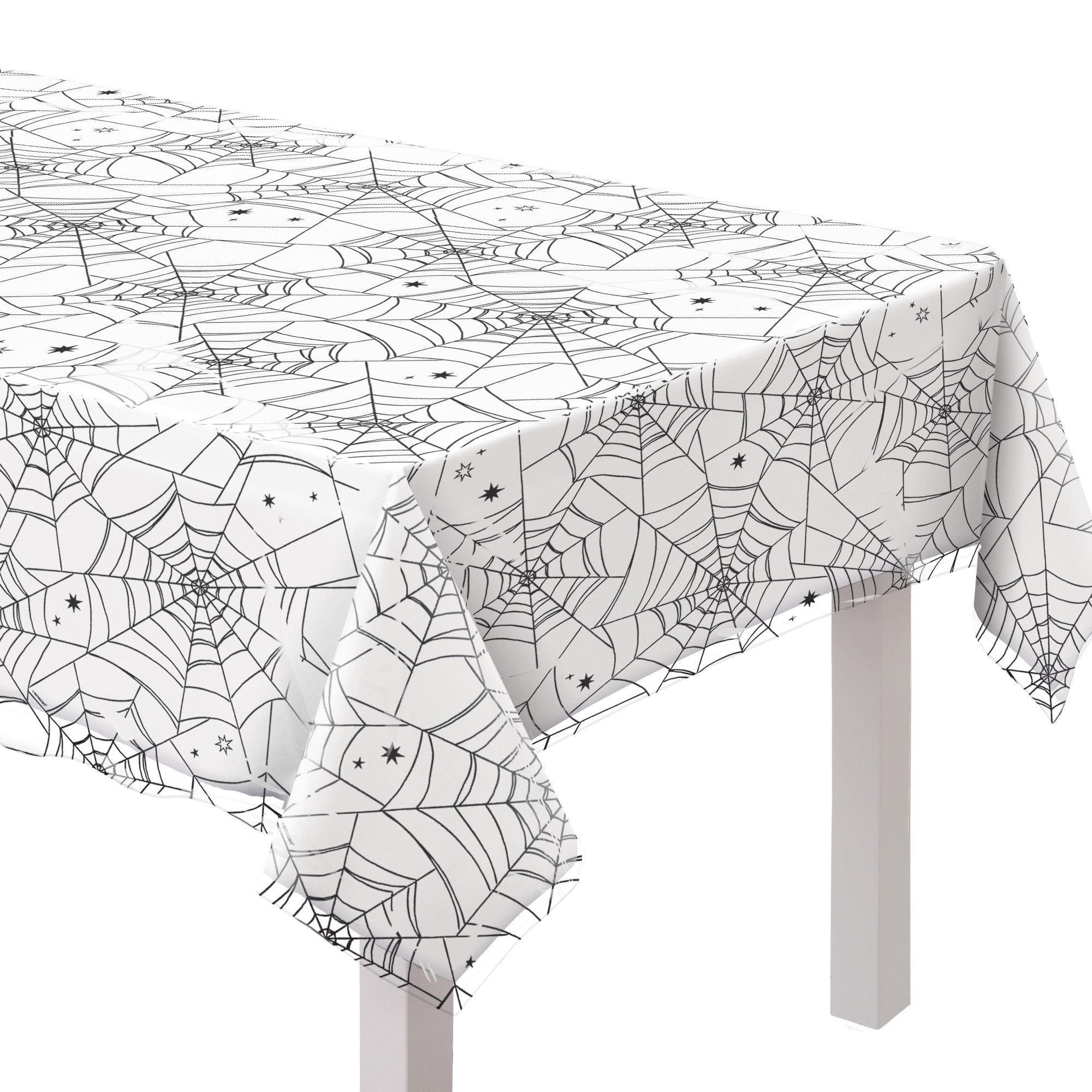 Little Gym - Spider Web Night Clear Plastic Table Cover for Halloween