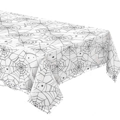Little Gym - Spider Web Night Clear Plastic Table Cover for Halloween