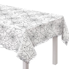 Little Gym - Spider Web Night Clear Plastic Table Cover for Halloween