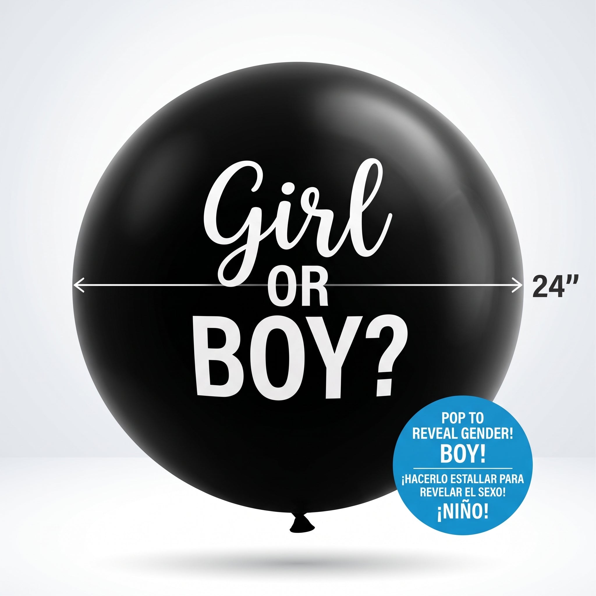"Girl or Boy?" Gender Reveal Confetti Balloon - 24-Inch