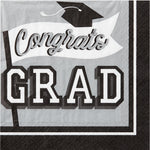 True to Your School Graduation Lunch Napkins - 6.5 In. x 6.5 In. - Silver, 40 Pack