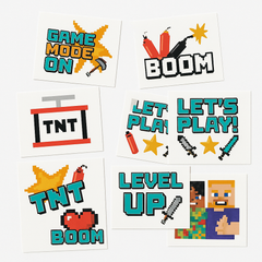 Pixel Party Metallic Temporary Tattoos - 8 Pack