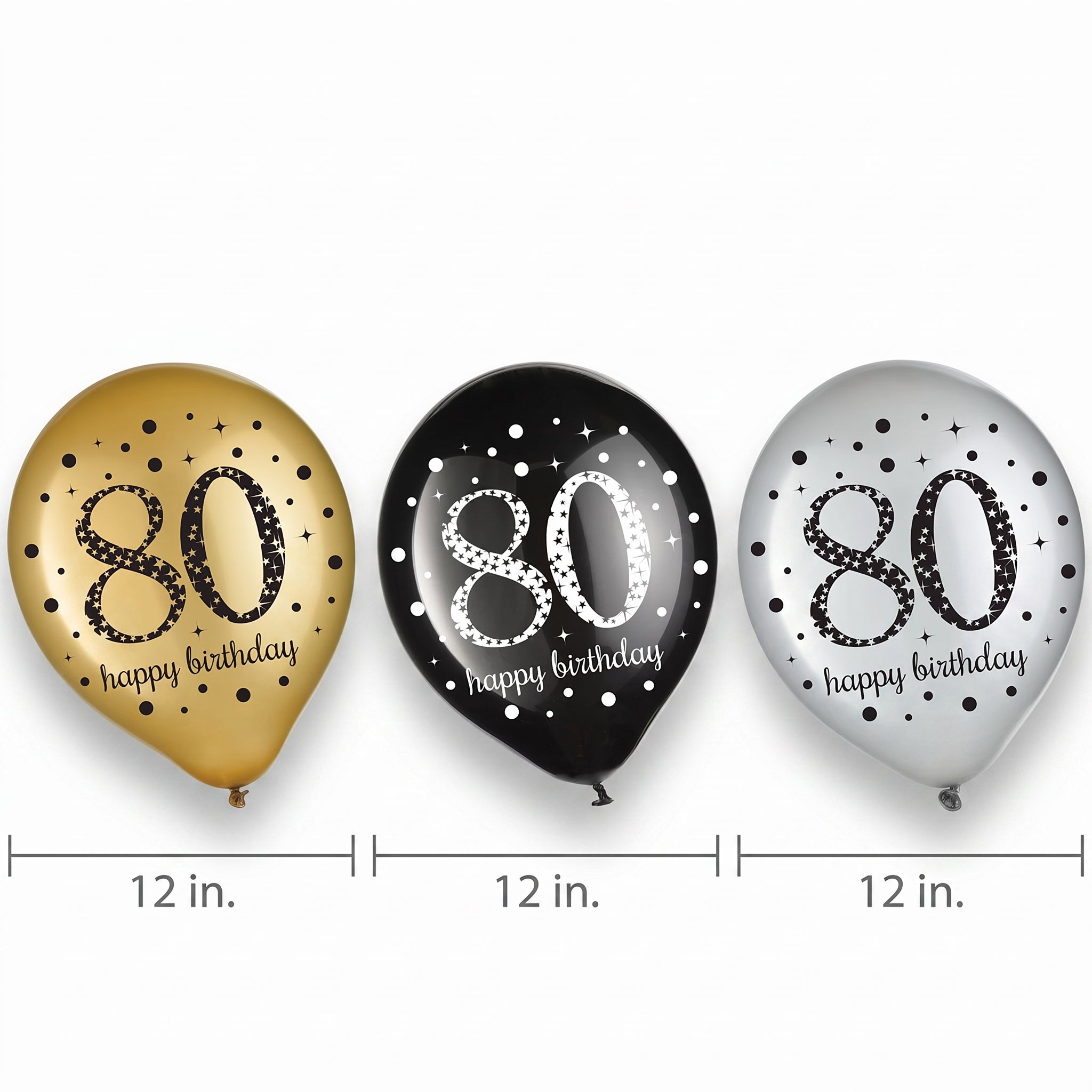 Sparkling Celebration 80th Birthday Latex Balloons
