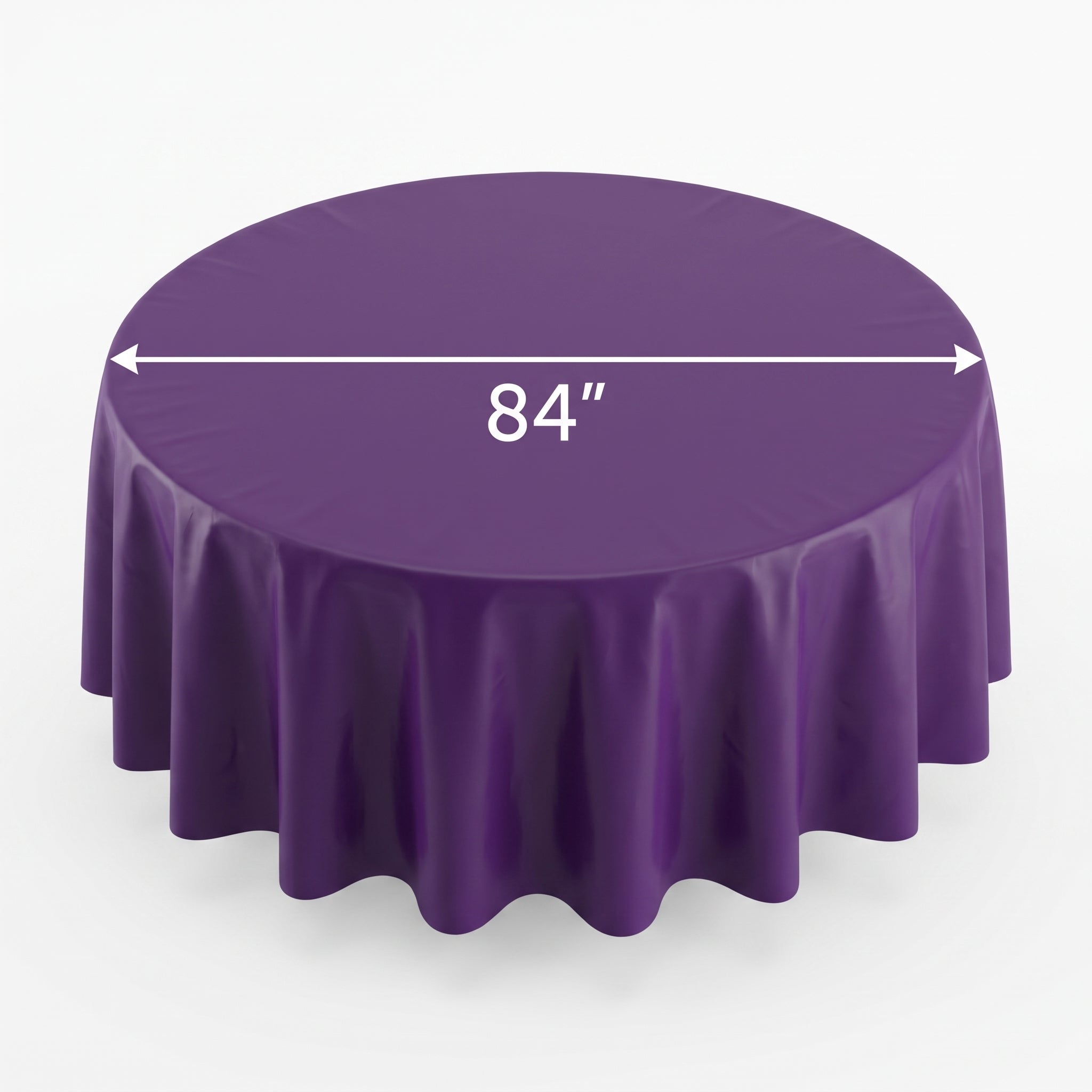 Elegant Purple Round Plastic Table Cover - 84"