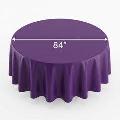 Elegant Purple Round Plastic Table Cover - 84"