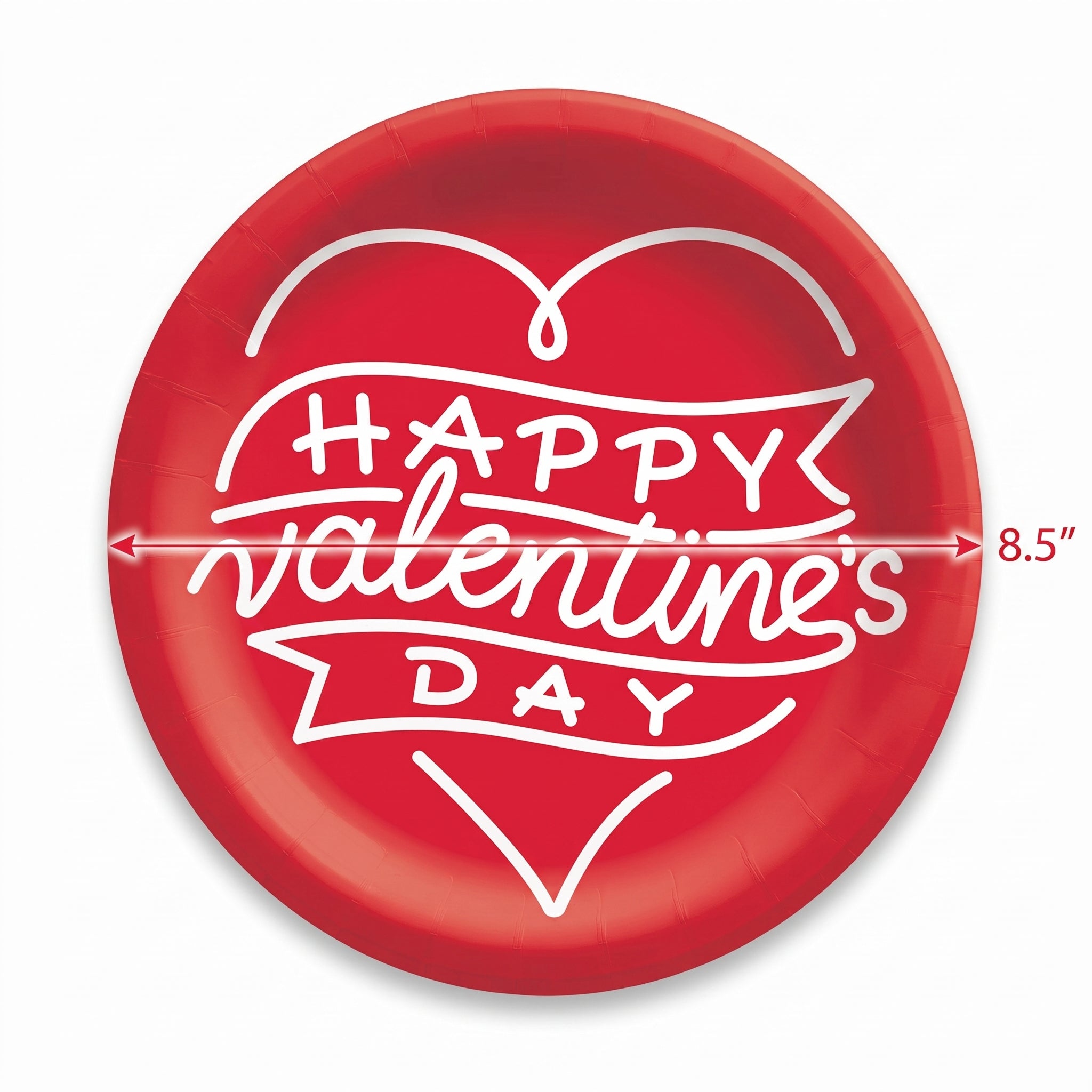 Happy Valentine's Day 8.5" Round Paper Plates