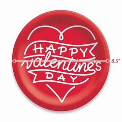 Happy Valentine's Day 8.5" Round Paper Plates